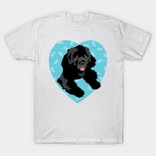 Newfoundland dog heart teal blue T-Shirt